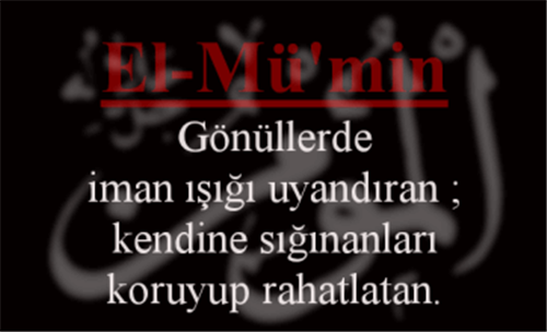 EL-MÜ’MİN İsmini Zikretmenin Faydası